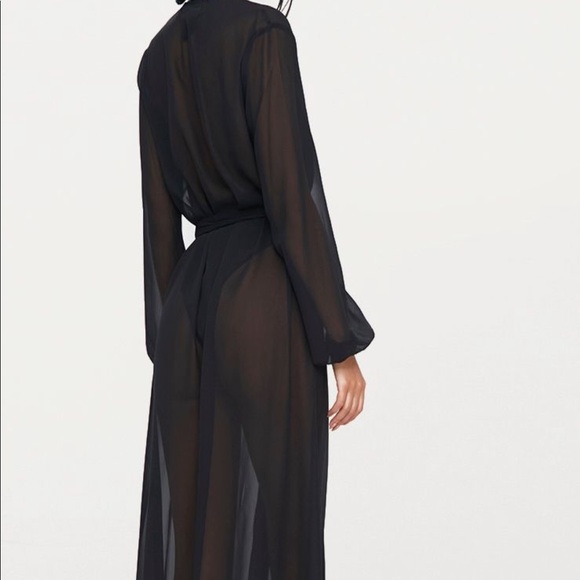 black maxi beach kimono